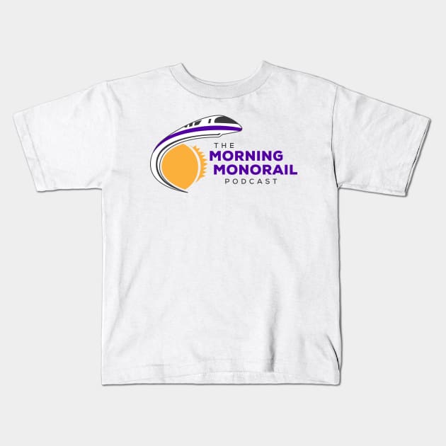 Morning Monorail Logo (Purple Text) Kids T-Shirt by MorningMonorail